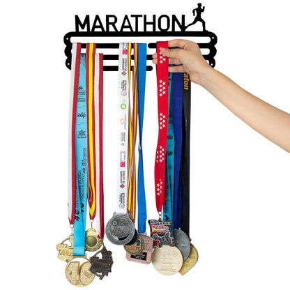 Well Home Medallero Maratón para 15 Medallas - 30x13,5cm - El Regalo Perfecto para Runners